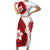 Samoa Teuila 2024 Family Matching Short Sleeve Bodycon Dress and Hawaiian Shirt Samoan Siapo Pattern Red Version