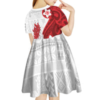 Samoa Teuila 2024 Kid Short Sleeve Dress Samoan Siapo Pattern Red Version LT05 - Polynesian Pride
