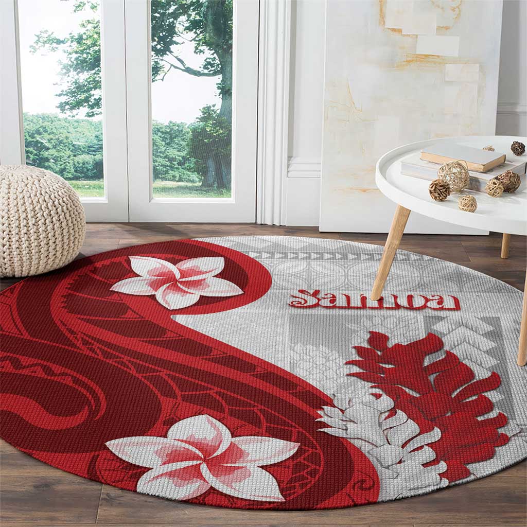 Samoa Teuila 2024 Round Carpet Samoan Siapo Pattern Red Version LT05 - Polynesian Pride