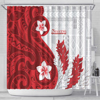 Samoa Teuila 2024 Shower Curtain Samoan Siapo Pattern Red Version LT05 - Polynesian Pride
