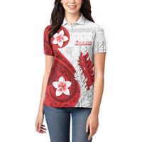 Samoa Teuila 2024 Women Polo Shirt Samoan Siapo Pattern Red Version LT05 - Polynesian Pride