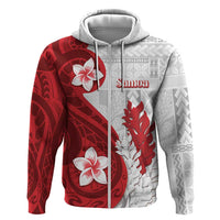 Samoa Teuila 2024 Zip Hoodie Samoan Siapo Pattern Red Version LT05 Zip Hoodie Red - Polynesian Pride