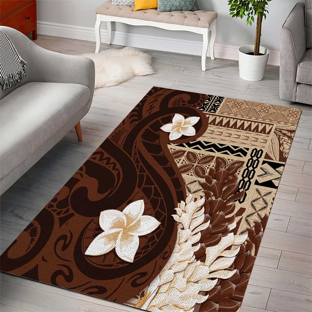 Samoa Teuila 2024 Area Rug Samoan Siapo Pattern Brown Version LT05 - Polynesian Pride