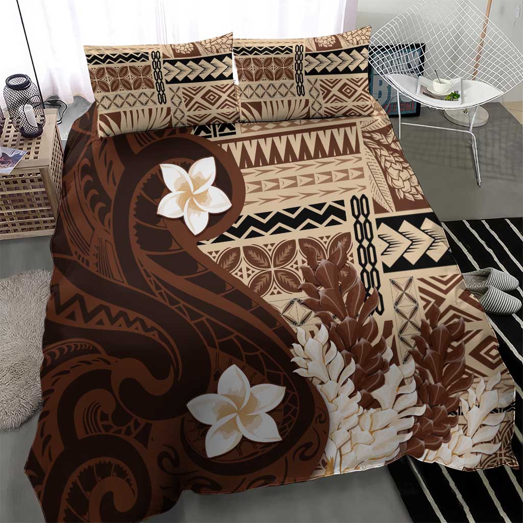 Samoa Teuila 2024 Bedding Set Samoan Siapo Pattern Brown Version LT05 - Polynesian Pride