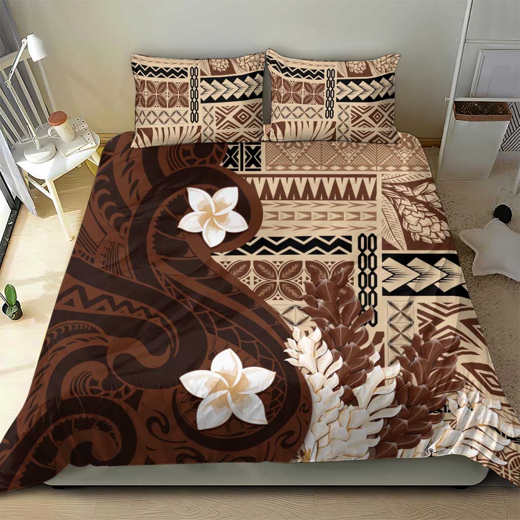 Samoa Teuila 2024 Bedding Set Samoan Siapo Pattern Brown Version LT05 - Polynesian Pride
