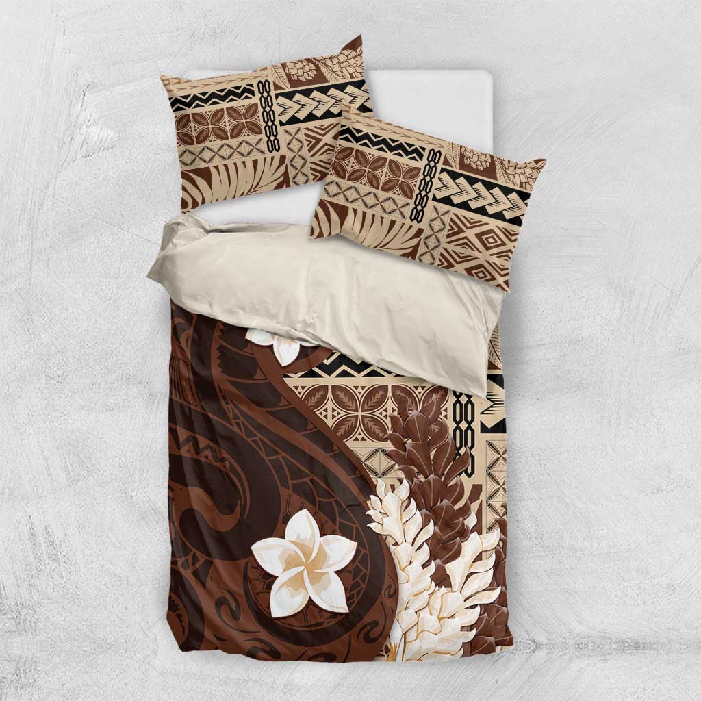 Samoa Teuila 2024 Bedding Set Samoan Siapo Pattern Brown Version LT05 US Twin 172cm x 218cm Brown - Polynesian Pride