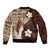 Samoa Teuila 2024 Bomber Jacket Samoan Siapo Pattern Brown Version