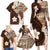 Samoa Teuila 2024 Family Matching Long Sleeve Bodycon Dress and Hawaiian Shirt Samoan Siapo Pattern Brown Version