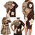 Samoa Teuila 2024 Family Matching Long Sleeve Bodycon Dress and Hawaiian Shirt Samoan Siapo Pattern Brown Version