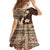 Samoa Teuila 2024 Family Matching Summer Maxi Dress and Hawaiian Shirt Samoan Siapo Pattern Brown Version