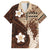 Samoa Teuila 2024 Family Matching Summer Maxi Dress and Hawaiian Shirt Samoan Siapo Pattern Brown Version