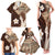 Samoa Teuila 2024 Family Matching Tank Maxi Dress and Hawaiian Shirt Samoan Siapo Pattern Brown Version