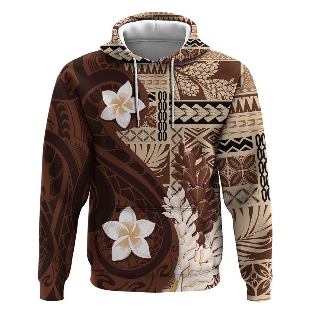 Samoa Teuila 2024 Hoodie Samoan Siapo Pattern Brown Version LT05 Pullover Hoodie Brown - Polynesian Pride