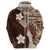 Samoa Teuila 2024 Hoodie Samoan Siapo Pattern Brown Version