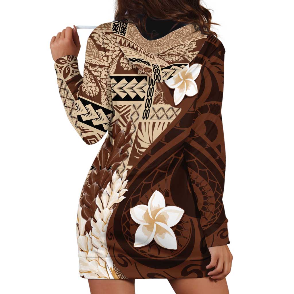 Samoa Teuila 2024 Hoodie Dress Samoan Siapo Pattern Brown Version LT05 - Polynesian Pride