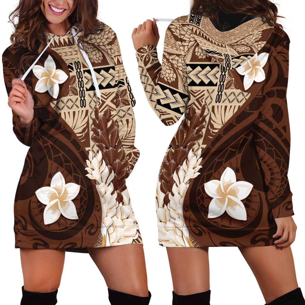 Samoa Teuila 2024 Hoodie Dress Samoan Siapo Pattern Brown Version LT05 - Polynesian Pride