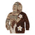 Samoa Teuila 2024 Kid Hoodie Samoan Siapo Pattern Brown Version