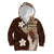 Samoa Teuila 2024 Kid Hoodie Samoan Siapo Pattern Brown Version