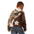 Samoa Teuila 2024 Kid Hoodie Samoan Siapo Pattern Brown Version