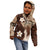 Samoa Teuila 2024 Kid Hoodie Samoan Siapo Pattern Brown Version