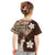 Samoa Teuila 2024 Kid T Shirt Samoan Siapo Pattern Brown Version