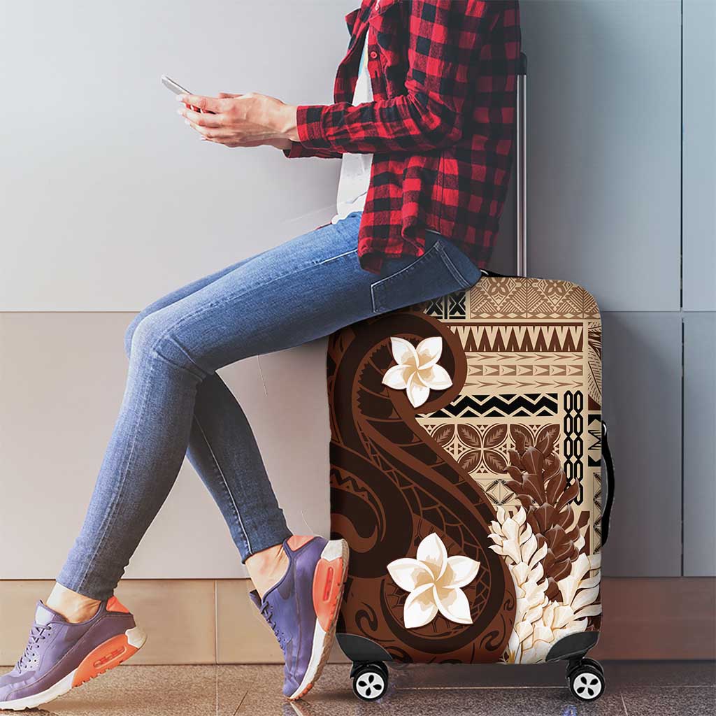 Samoa Teuila 2024 Luggage Cover Samoan Siapo Pattern Brown Version LT05 - Polynesian Pride
