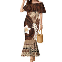 Samoa Teuila 2024 Mermaid Dress Samoan Siapo Pattern Brown Version LT05 Women Brown - Polynesian Pride