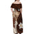 Samoa Teuila 2024 Off Shoulder Maxi Dress Samoan Siapo Pattern Brown Version