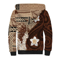 Samoa Teuila 2024 Sherpa Hoodie Samoan Siapo Pattern Brown Version LT05 - Polynesian Pride