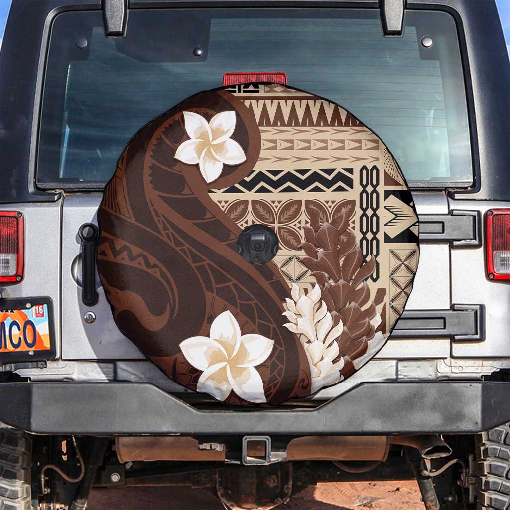 Samoa Teuila 2024 Spare Tire Cover Samoan Siapo Pattern Brown Version LT05 Brown - Polynesian Pride