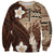 Samoa Teuila 2024 Sweatshirt Samoan Siapo Pattern Brown Version