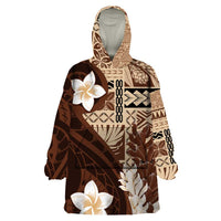 Samoa Teuila 2024 Wearable Blanket Hoodie Samoan Siapo Pattern Brown Version LT05 One Size Brown - Polynesian Pride