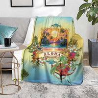 Aloha Hawaii Turtle Blanket Retro Style LT05 - Polynesian Pride
