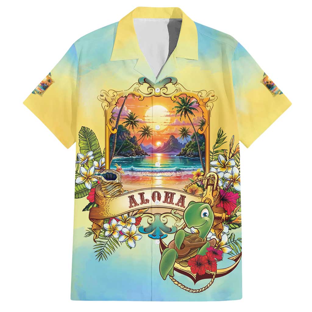 Aloha Hawaii Turtle Hawaiian Shirt Retro Style LT05 Beige - Polynesian Pride
