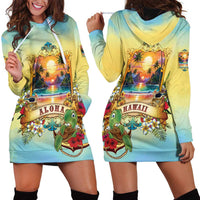 Aloha Hawaii Turtle Hoodie Dress Retro Style LT05 - Polynesian Pride