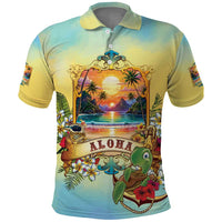 Aloha Hawaii Turtle Polo Shirt Retro Style LT05 Beige - Polynesian Pride