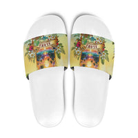 Aloha Hawaii Turtle Slide Sandals Retro Style LT05 Beige - Polynesian Pride