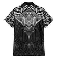 New Zealand Aotearoa Hawaiian Shirt Maori Manta Ray Moko Black LT05 - Polynesian Pride