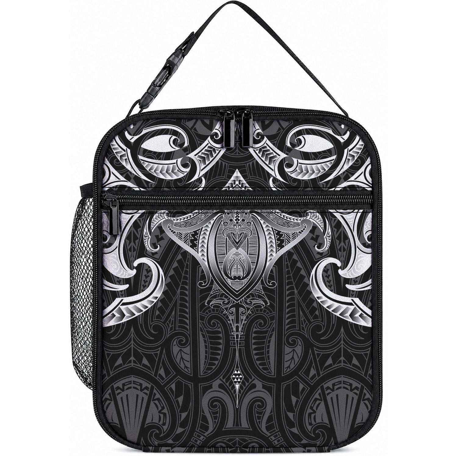 New Zealand Aotearoa Lunch Bag Maori Manta Ray Moko Black