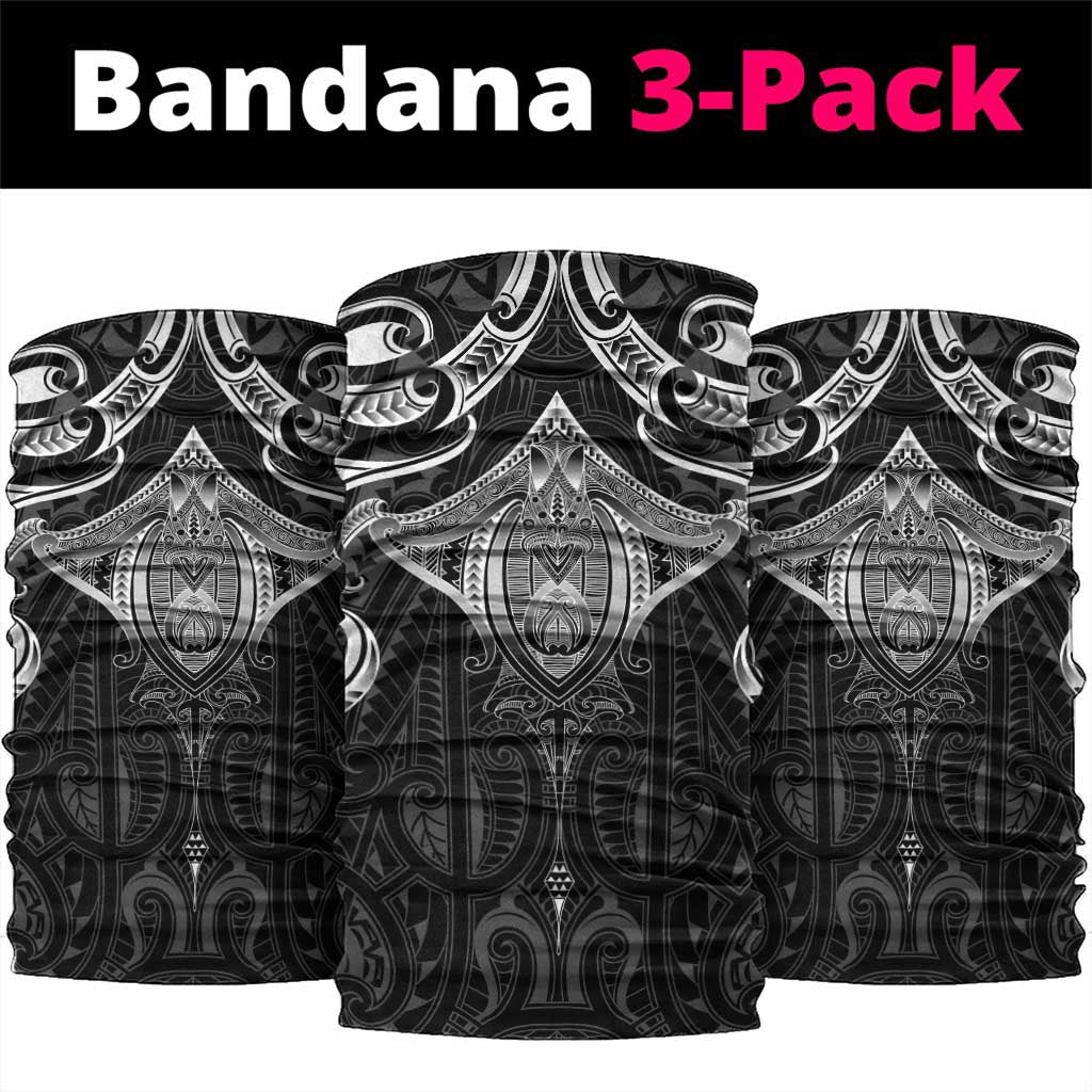 New Zealand Aotearoa Neck Gaiter Maori Manta Ray Moko Black LT05 package One Size: 25*50cm Black - Polynesian Pride