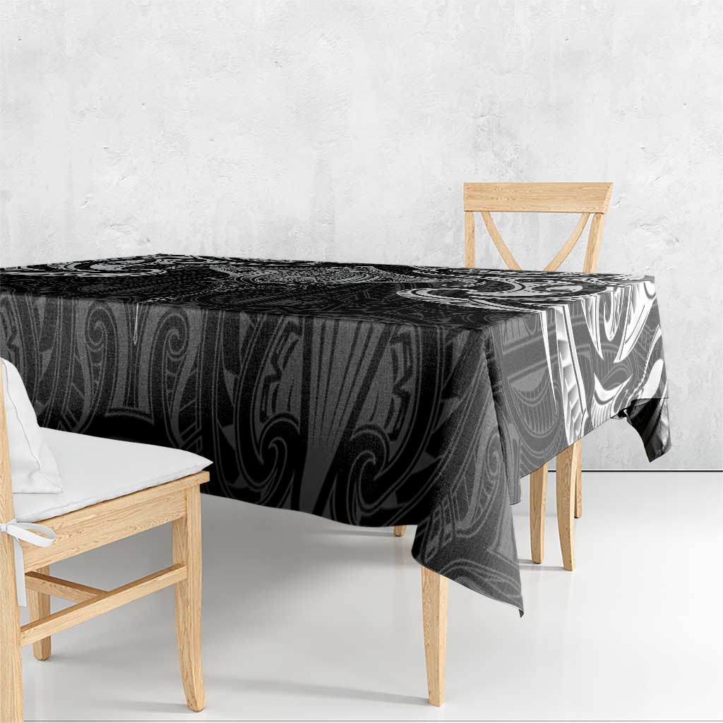 New Zealand Aotearoa Tablecloth Maori Manta Ray Moko Black LT05 - Polynesian Pride