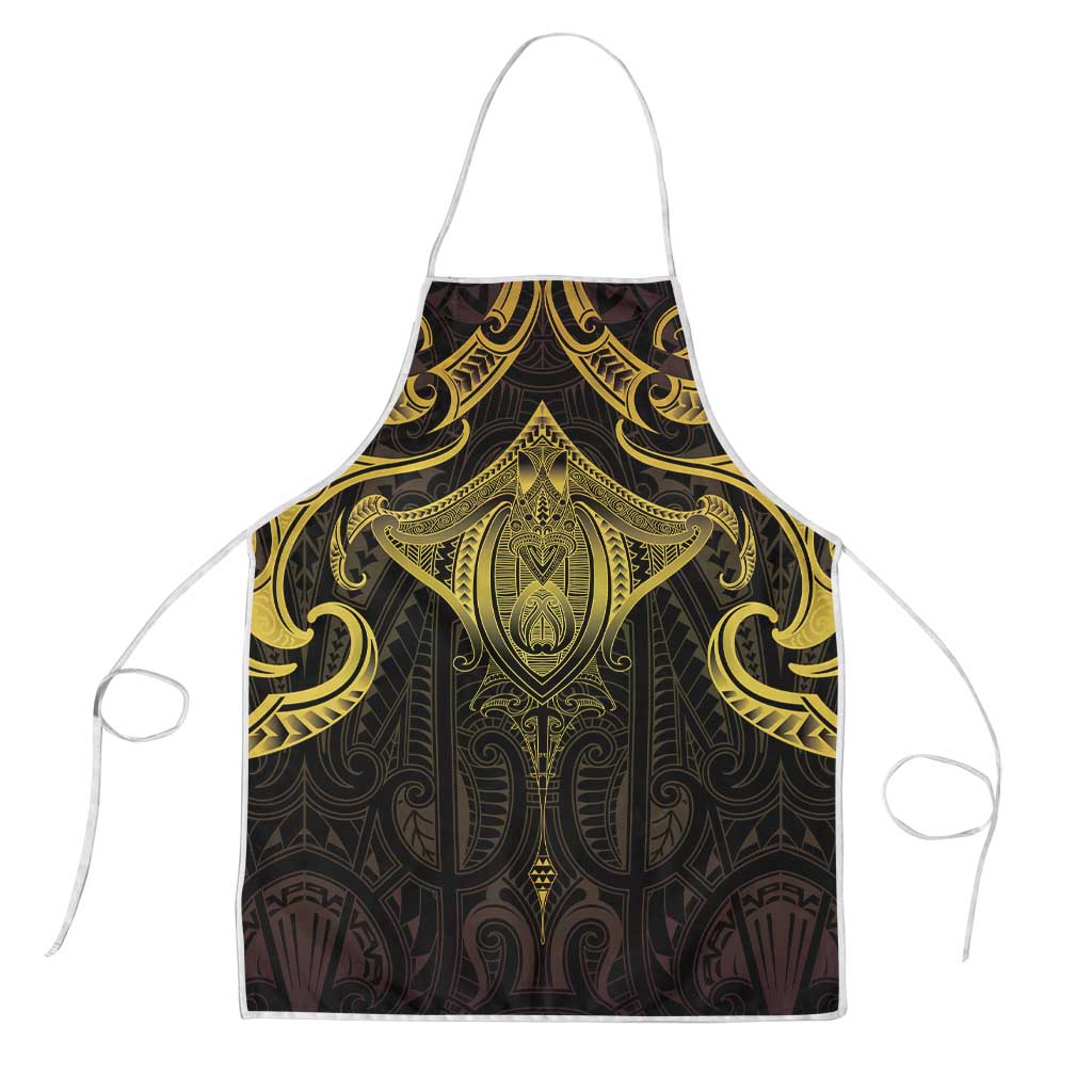 New Zealand Aotearoa Apron Maori Manta Ray Moko Gold LT05 Gold - Polynesian Pride