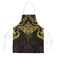 New Zealand Aotearoa Apron Maori Manta Ray Moko Gold LT05 Gold - Polynesian Pride