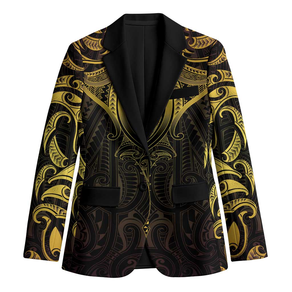 New Zealand Aotearoa Blazer Maori Manta Ray Moko Gold LT05 Unisex Gold - Polynesian Pride