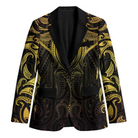 New Zealand Aotearoa Blazer Maori Manta Ray Moko Gold LT05 Unisex Gold - Polynesian Pride