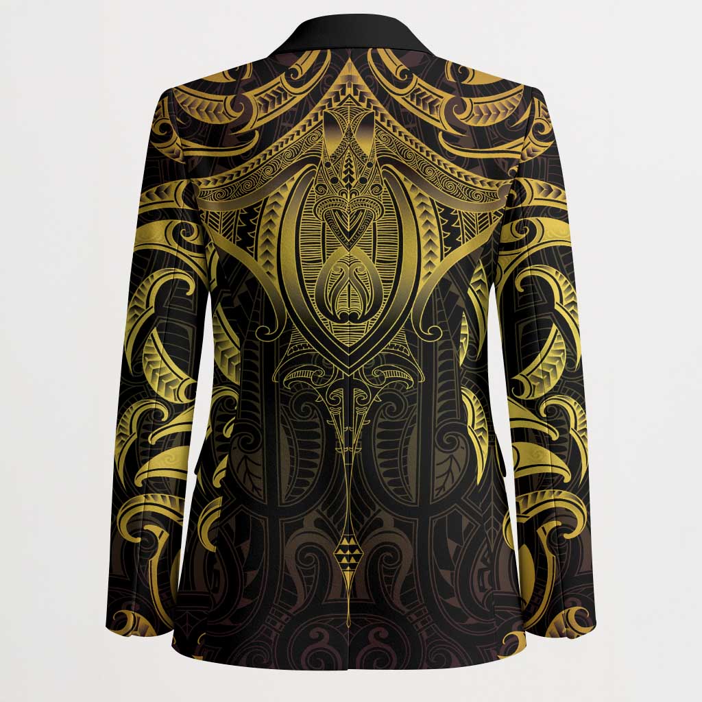 New Zealand Aotearoa Blazer Maori Manta Ray Moko Gold LT05 - Polynesian Pride