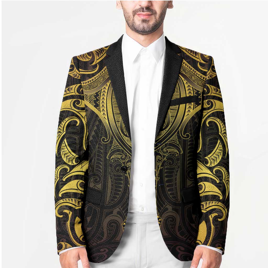 New Zealand Aotearoa Blazer Maori Manta Ray Moko Gold LT05 - Polynesian Pride