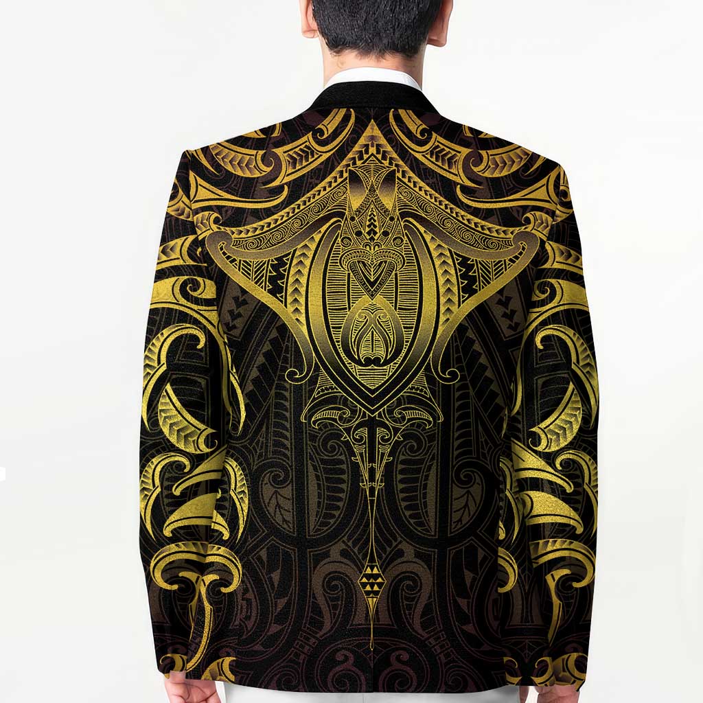 New Zealand Aotearoa Blazer Maori Manta Ray Moko Gold LT05 - Polynesian Pride