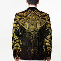 New Zealand Aotearoa Blazer Maori Manta Ray Moko Gold LT05 - Polynesian Pride
