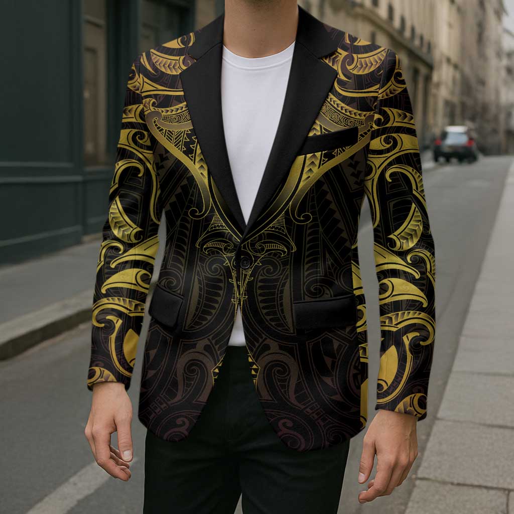 New Zealand Aotearoa Blazer Maori Manta Ray Moko Gold LT05 - Polynesian Pride